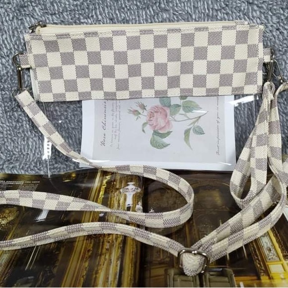 Checkered Clear Bag Crossbody/Clutch - Picture 1 of 1